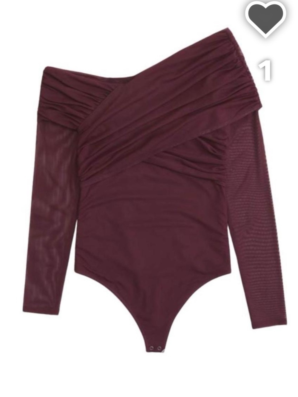 Abercrombie & Fitch Burgandy Off-Shoulder Body Suit - NWOT